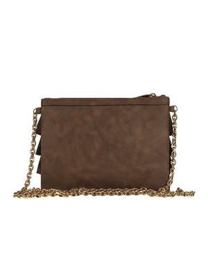 brown leatherette (pu) regular sling bag - 17216189 - Standard Image - 2