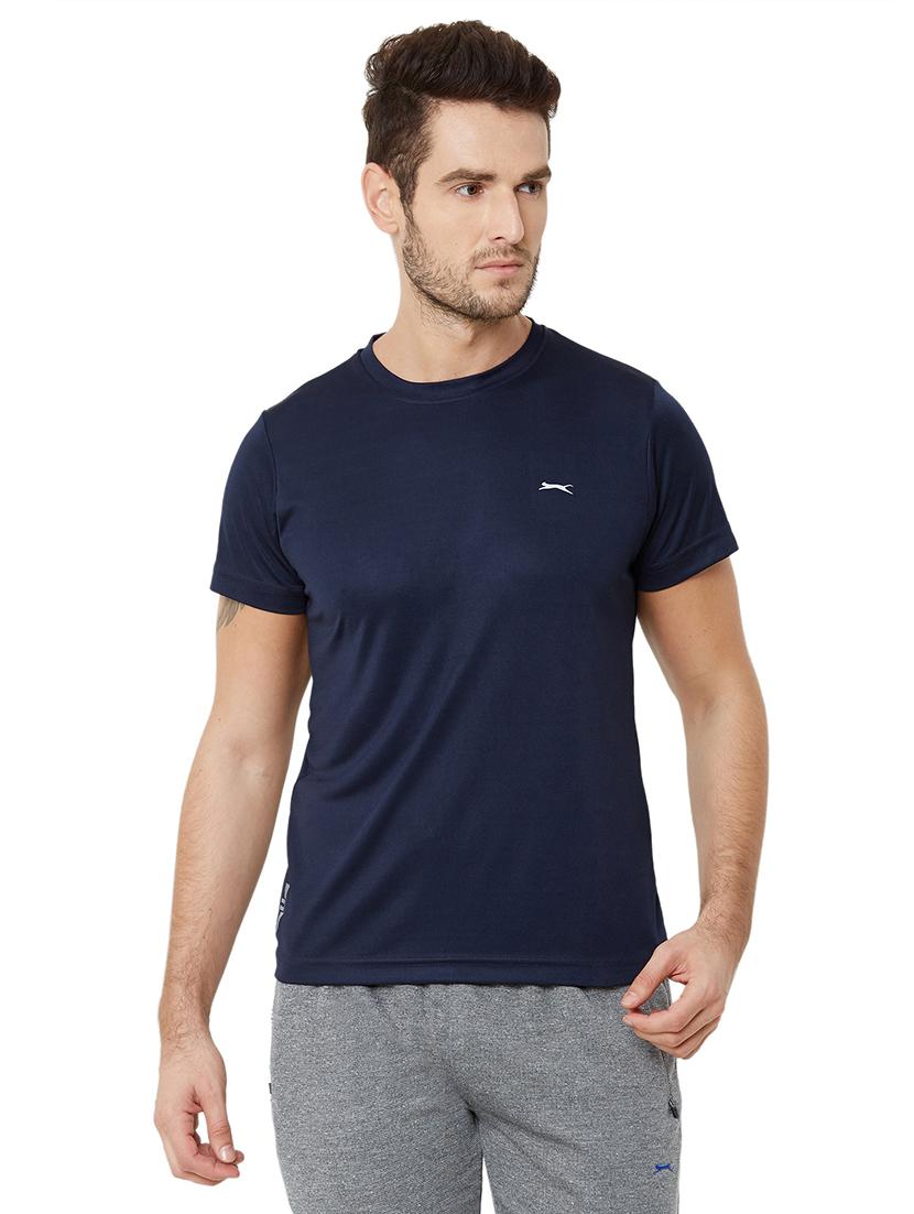 navy blue solid t-shirt - 17216246 - Zoom Image - 1