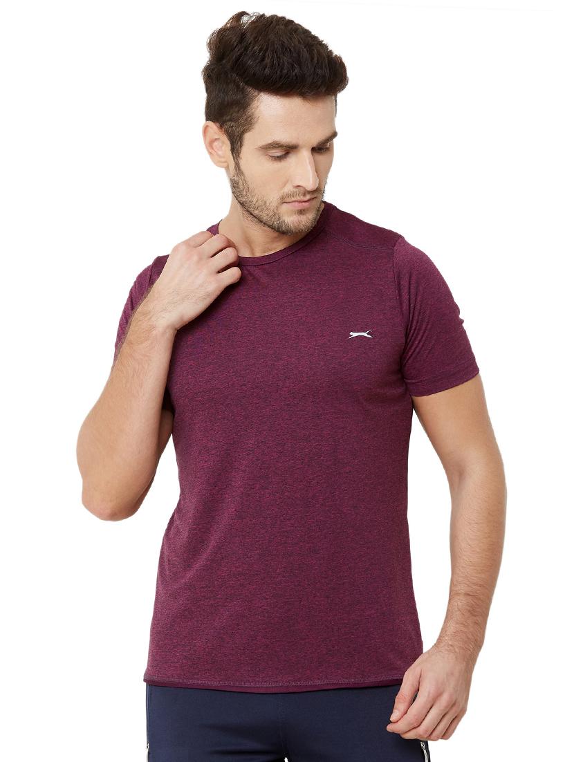 maroon solid t-shirt - 17216249 - Zoom Image - 1