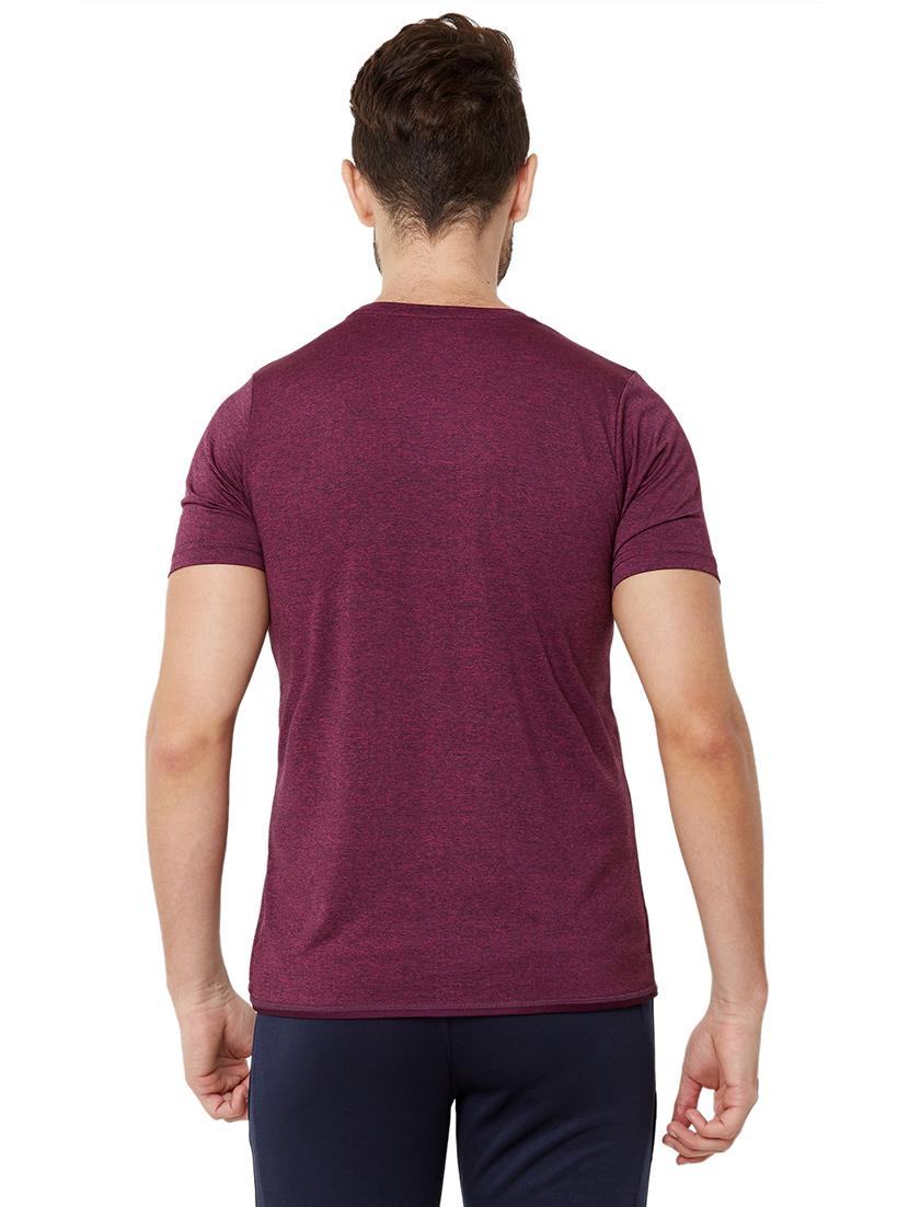 maroon solid t-shirt - 17216249 - Zoom Image - 3