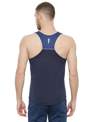 navy blue color block t-shirt - 17216251 - Standard Image - 3