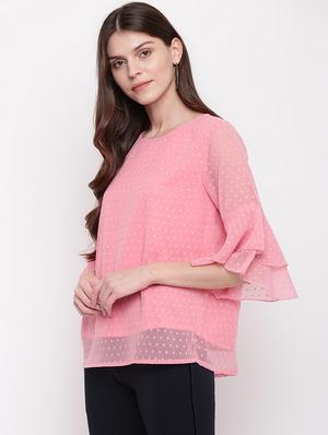 bell sleeves dobby top - 17216335 - Standard Image - 2