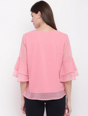 bell sleeves dobby top - 17216335 - Standard Image - 3