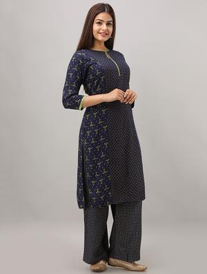 polka dots straight kurta - 17216409 - Standard Image - 2