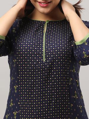 polka dots straight kurta - 17216409 - Standard Image - 4