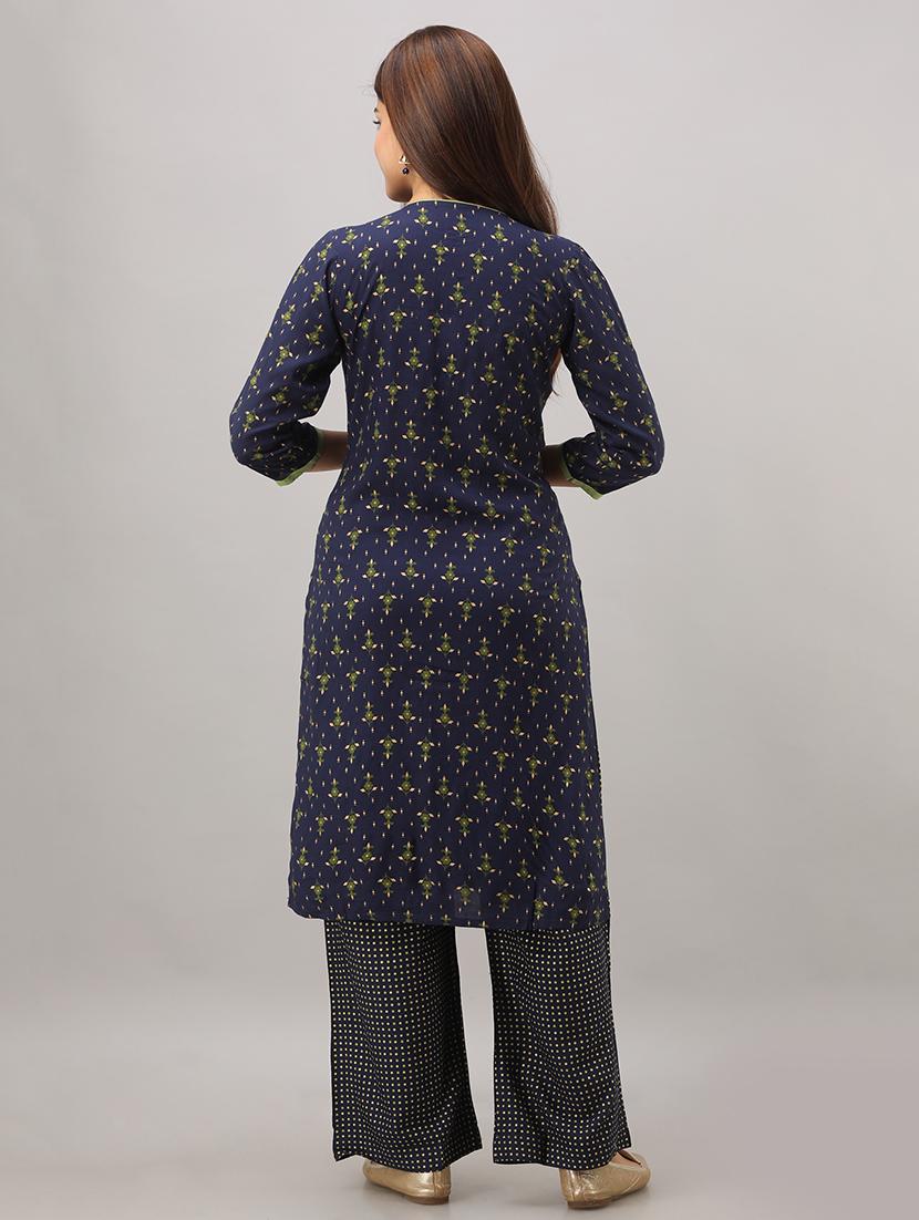 polka dots straight kurta - 17216409 - Zoom Image - 3