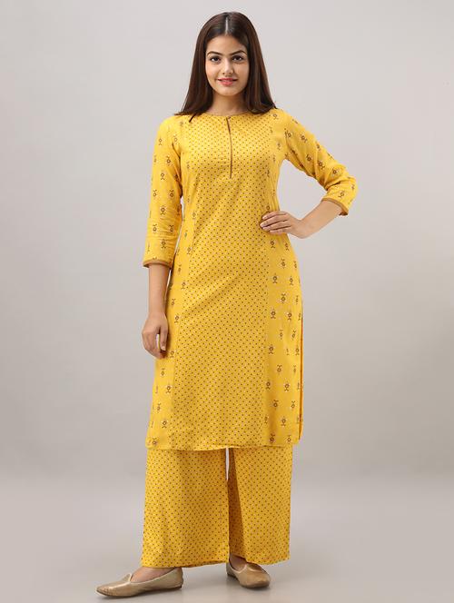 polka dots straight kurta - 17216410 - Standard Image - 1