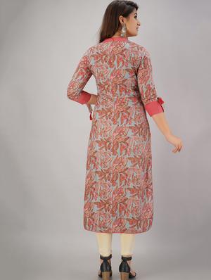 floral print a-line kurta - 17216414 - Standard Image - 2