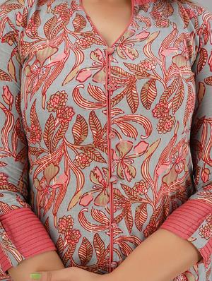 floral print a-line kurta - 17216414 - Standard Image - 3