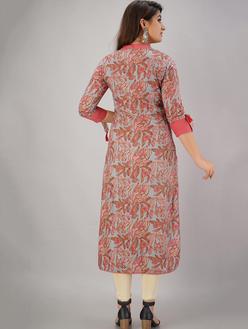 floral print a-line kurta - 17216414 - Zoom Image - 2
