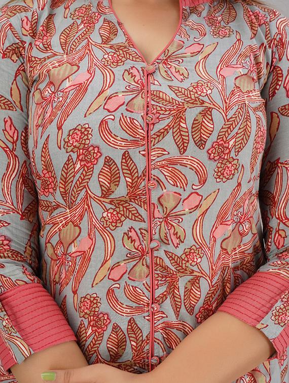 floral print a-line kurta - 17216414 - Zoom Image - 3