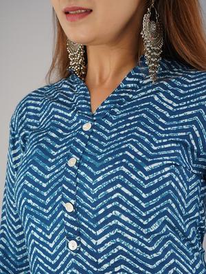 chevron print straight kurta - 17216418 - Standard Image - 4