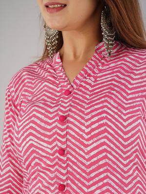 chevron print straight kurta - 17216421 - Standard Image - 4