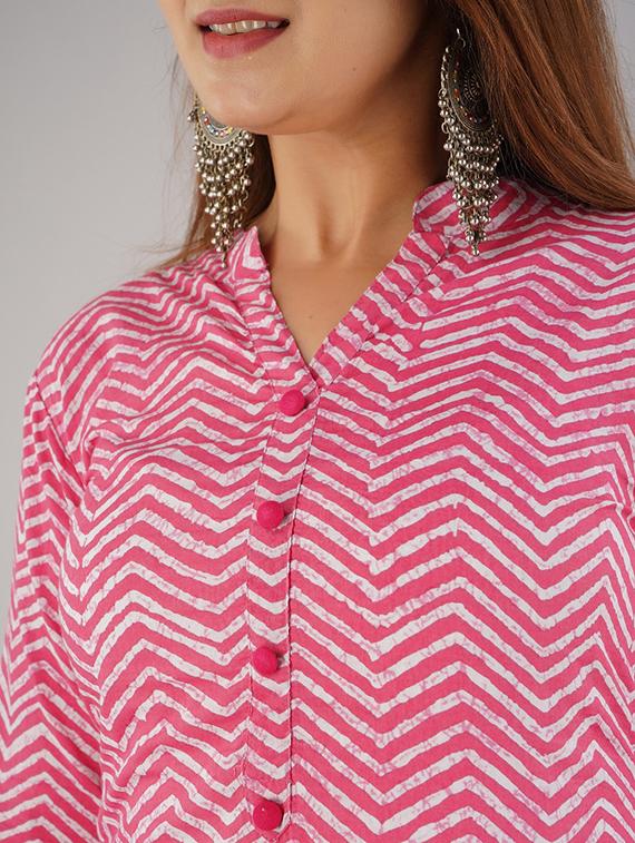 chevron print straight kurta - 17216421 - Zoom Image - 4