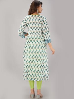 floral straight kurta - 17216430 - Standard Image - 3