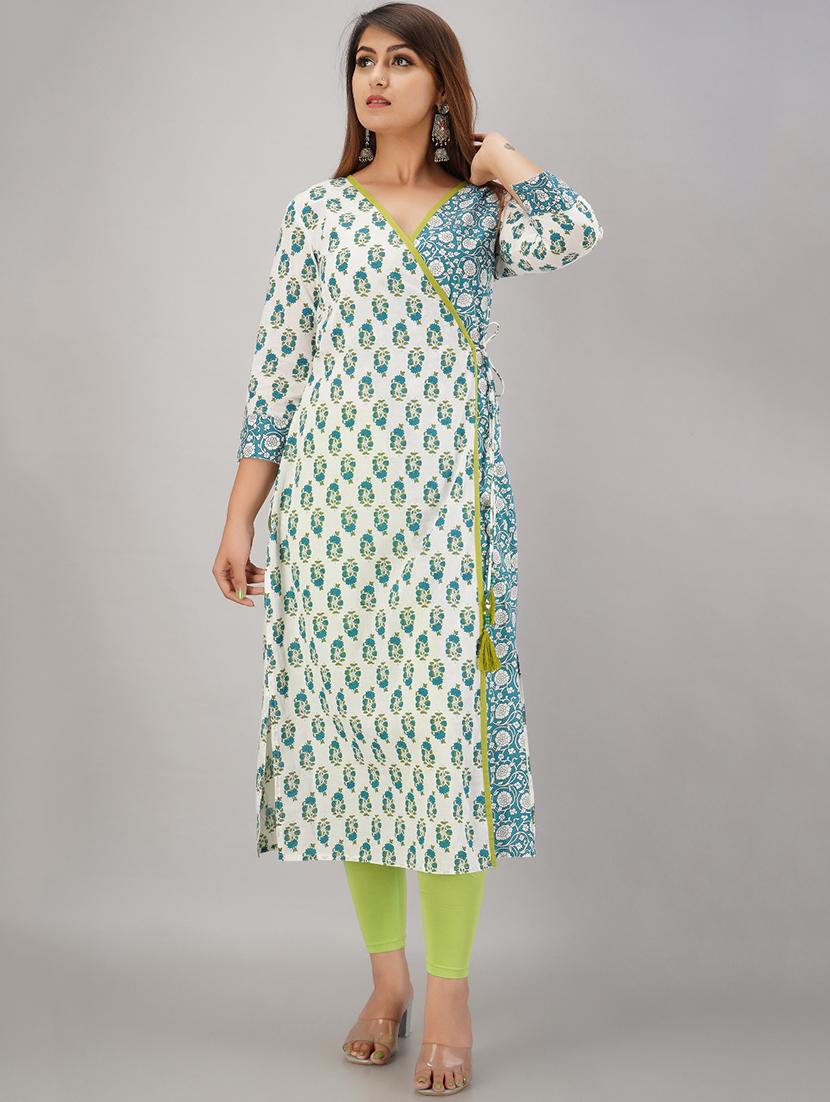floral straight kurta - 17216430 - Zoom Image - 1