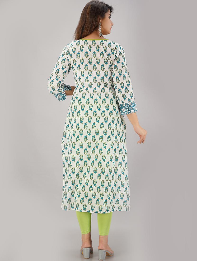 floral straight kurta - 17216430 - Zoom Image - 3