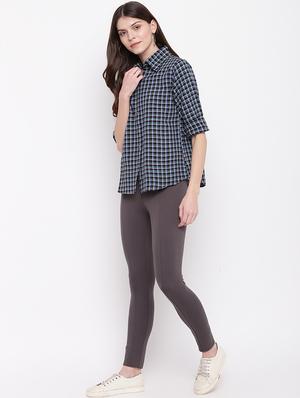 curved hem checkered shirt - 17216436 - Standard Image - 4