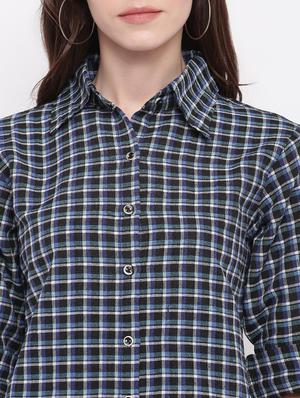 curved hem checkered shirt - 17216436 - Standard Image - 5