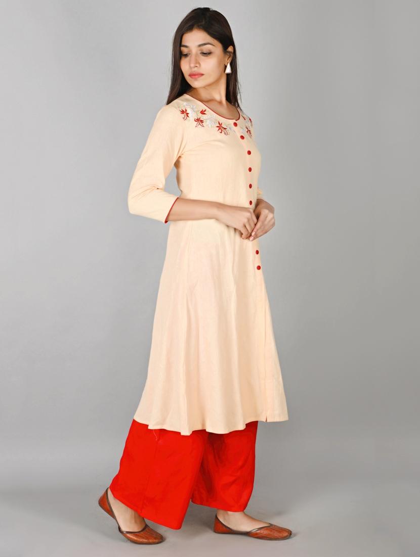 yoke embroidered a-line kurta - 17216441 - Zoom Image - 2