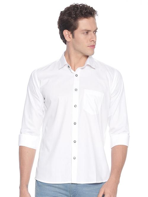 white solid casual shirt - 17216467 - Very Small Image - 1