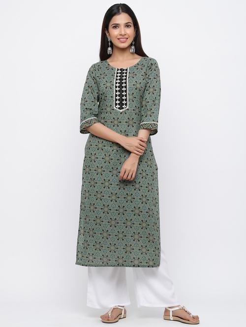 floral straight kurta - 17216924 - Standard Image - 1