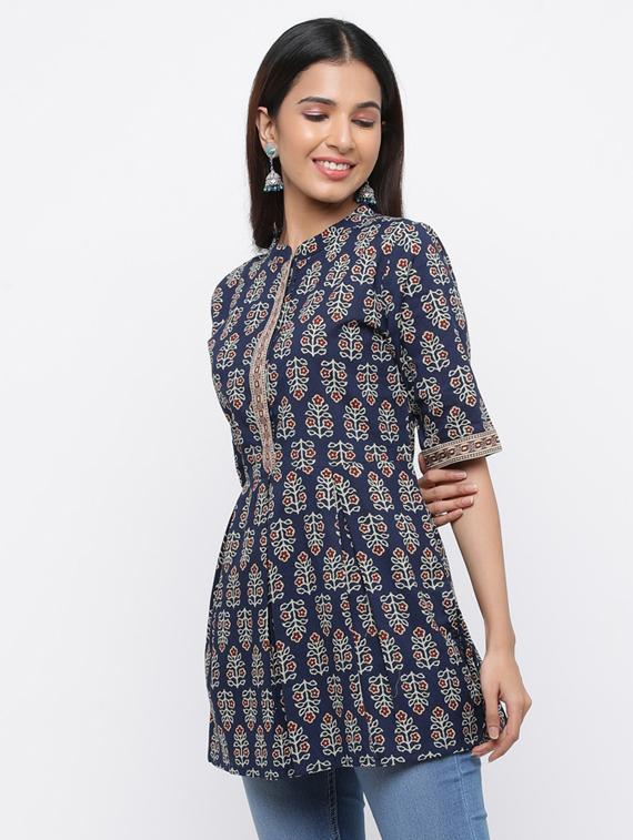 block print a-line kurti - 17216927 - Zoom Image - 2