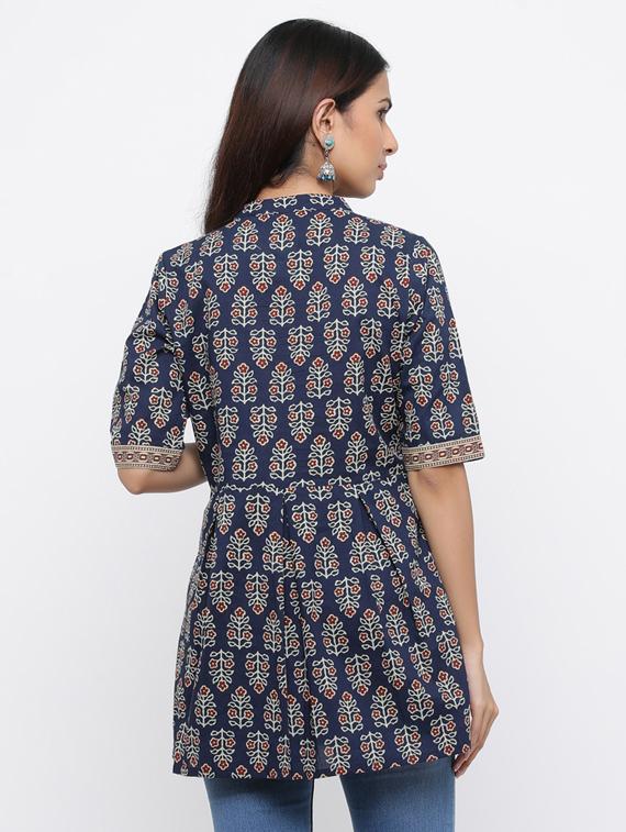 block print a-line kurti - 17216927 - Zoom Image - 3