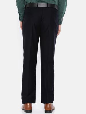 black solid flat front formal trouser - 17218412 - Standard Image - 3