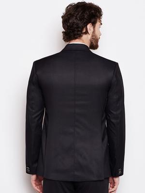 black solid single breasted casual blazer - 17218426 - Standard Image - 3