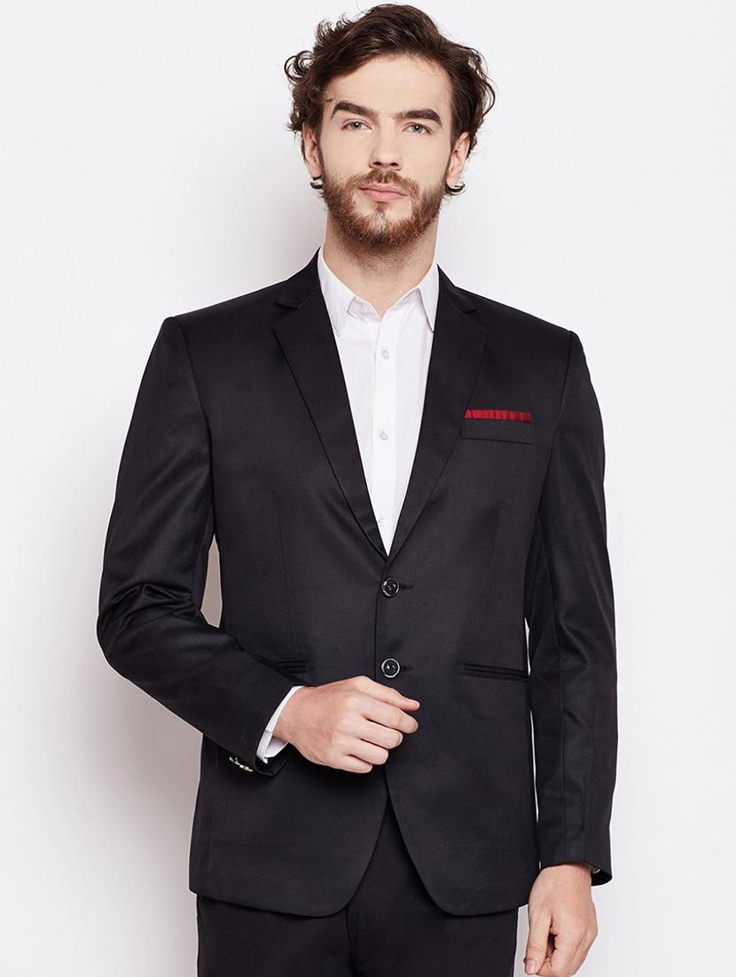 black solid single breasted casual blazer - 17218426 - Zoom Image - 1