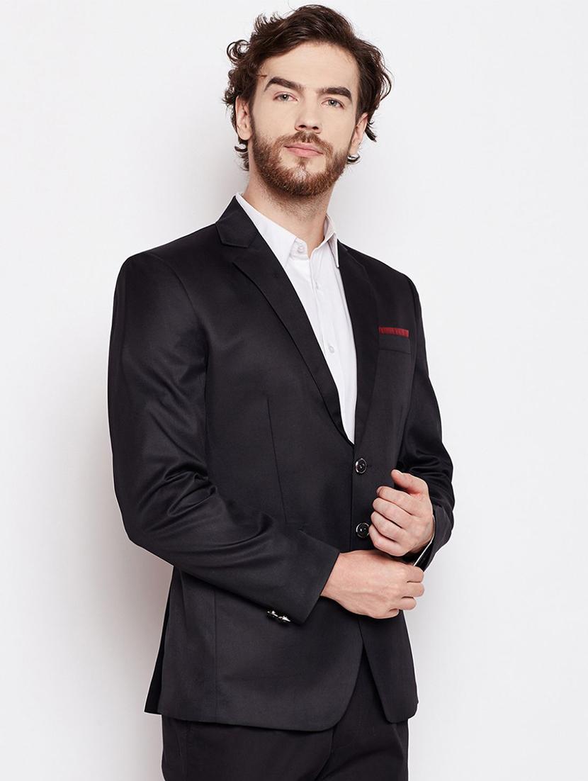 black solid single breasted casual blazer - 17218426 - Zoom Image - 2