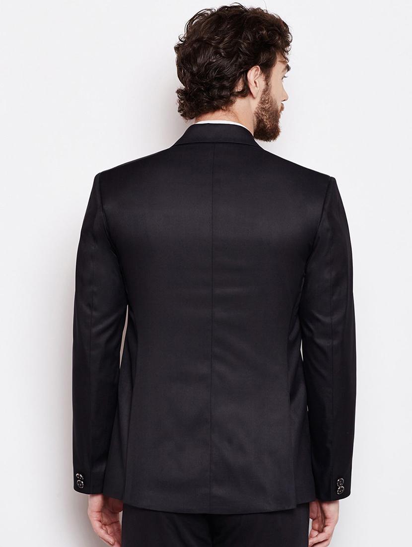 black solid single breasted casual blazer - 17218426 - Zoom Image - 3