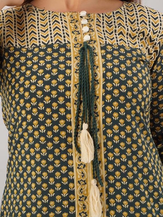 floral kurta palazzo set - 17218567 - Zoom Image - 5