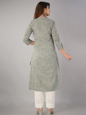 chevron kurta pant set - 17218570 - Standard Image - 3