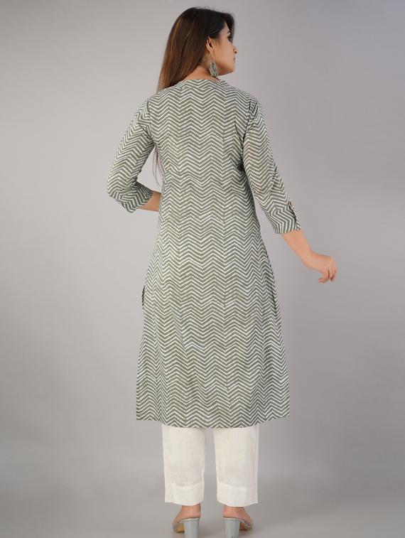 chevron kurta pant set - 17218570 - Zoom Image - 3