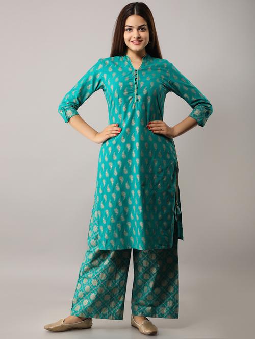 paisley kurta palazzo set - 17218575 - Standard Image - 1