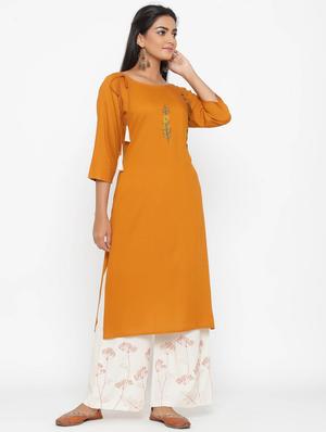 solid kurta palazzo set - 17218600 - Standard Image - 2
