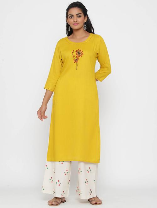solid kurta palazzo set - 17218602 - Standard Image - 1
