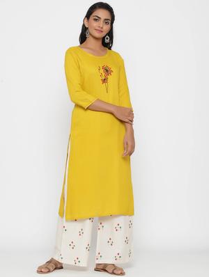 solid kurta palazzo set - 17218602 - Standard Image - 2