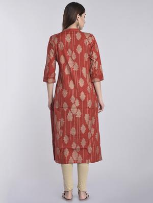 printed straight kurta - 17218718 - Standard Image - 3