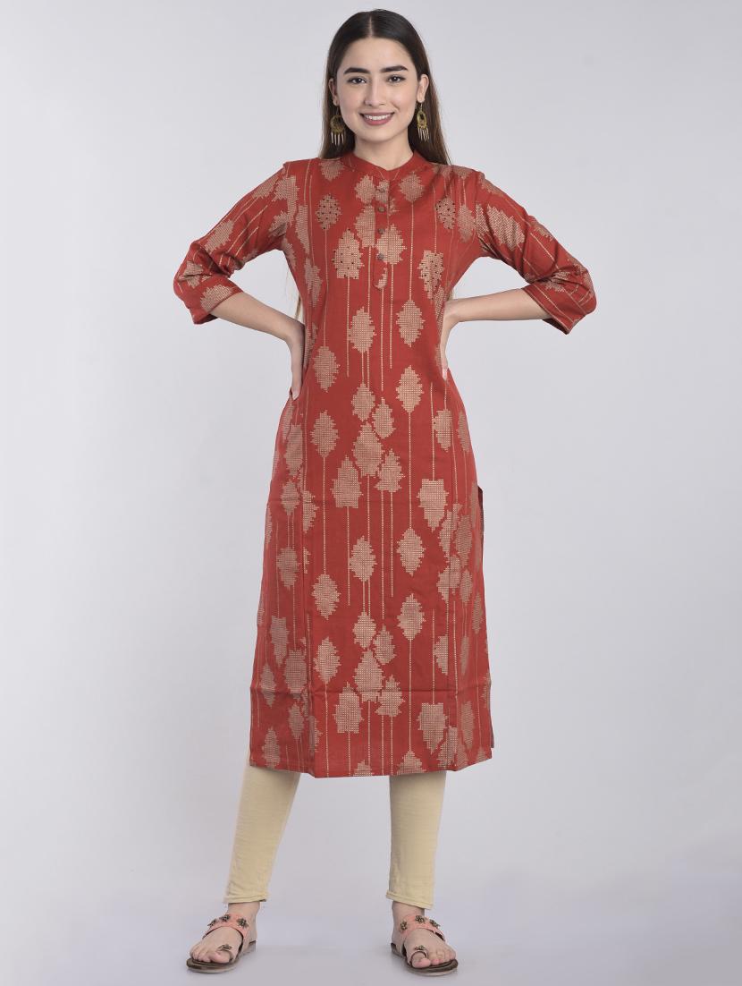 printed straight kurta - 17218718 - Zoom Image - 1