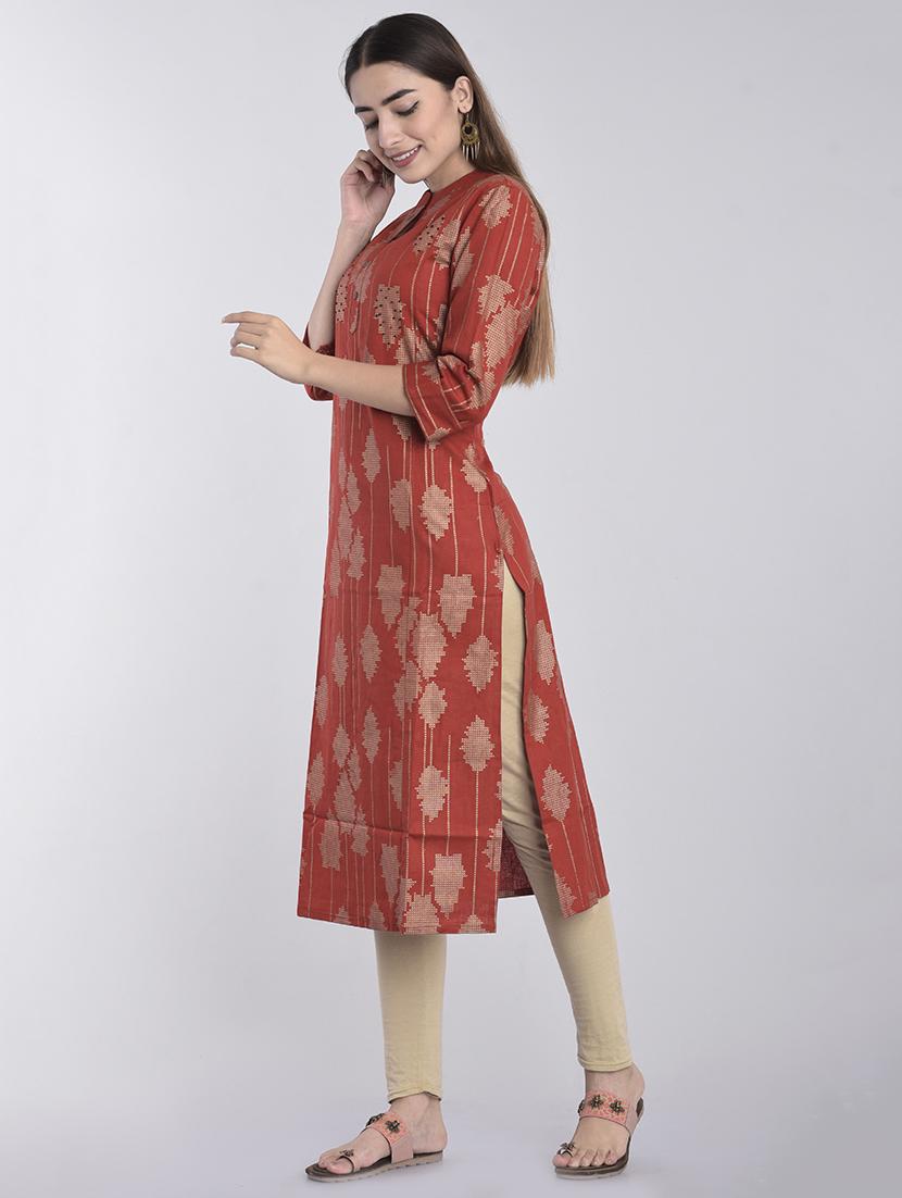 printed straight kurta - 17218718 - Zoom Image - 2