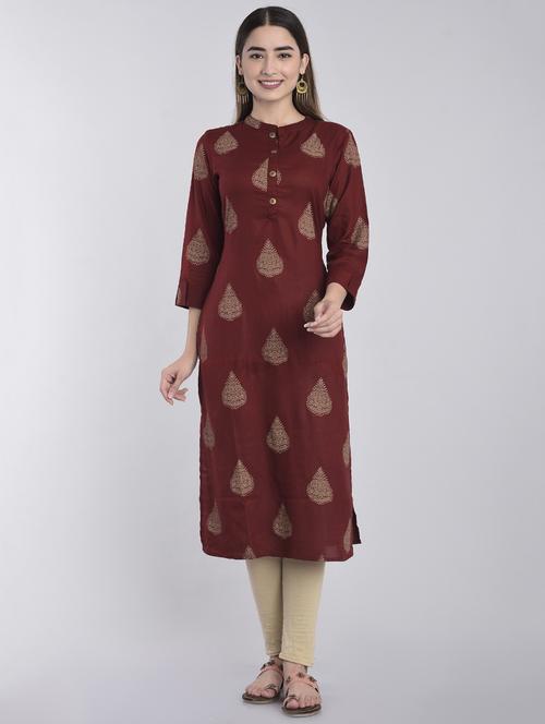 block print straight kurta - 17218727 - Standard Image - 1