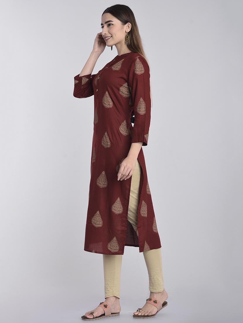 block print straight kurta - 17218727 - Zoom Image - 2