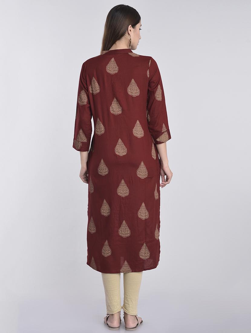 block print straight kurta - 17218727 - Zoom Image - 3