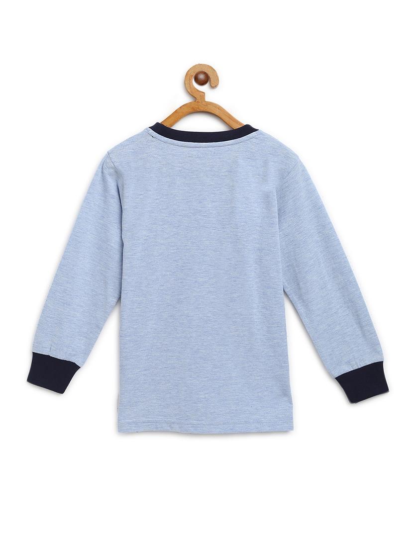blue cotton t-shirt with free mask - 17218772 - Zoom Image - 2