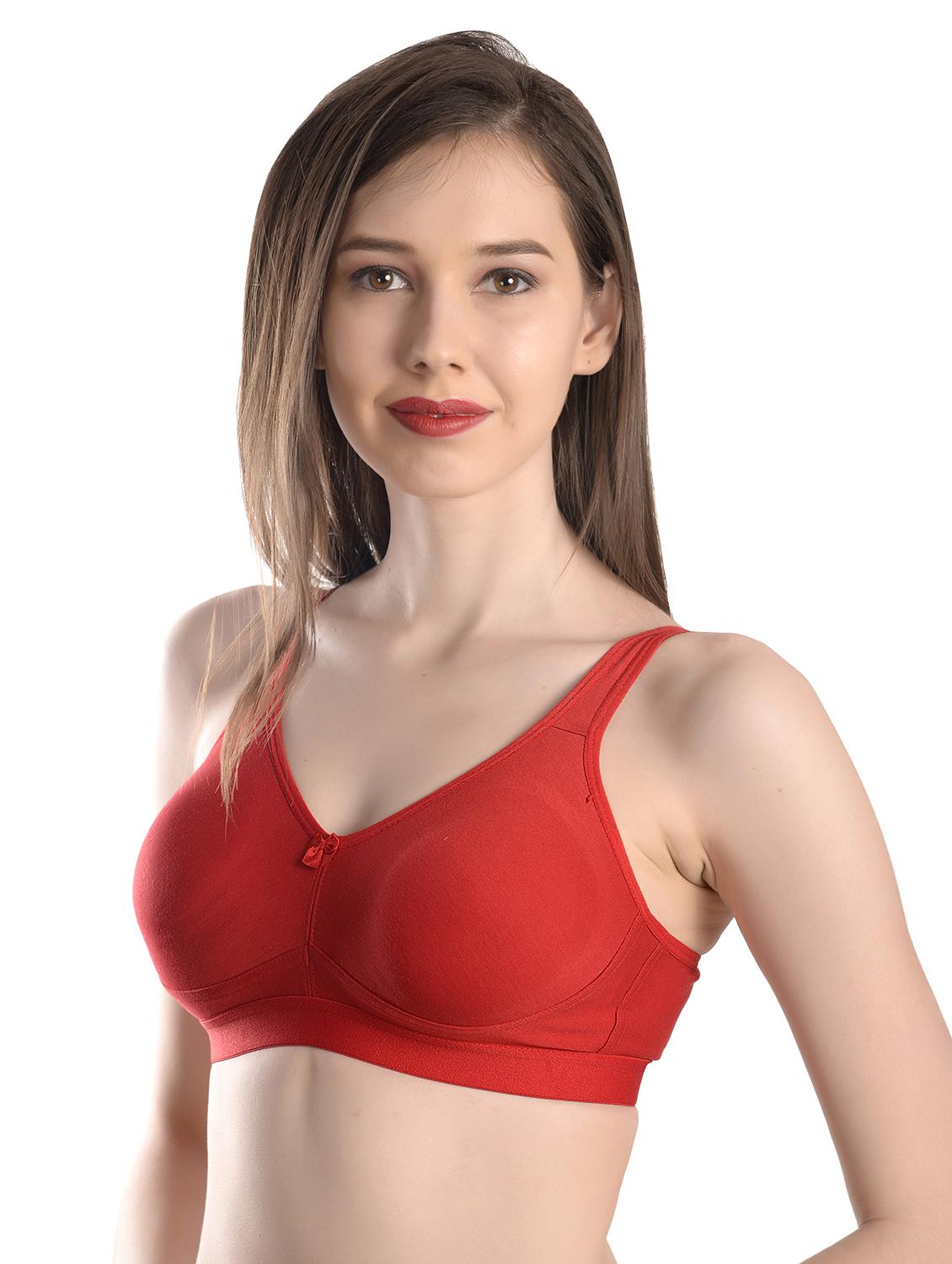 red cotton blend regular bra - 17219046 - Zoom Image - 2
