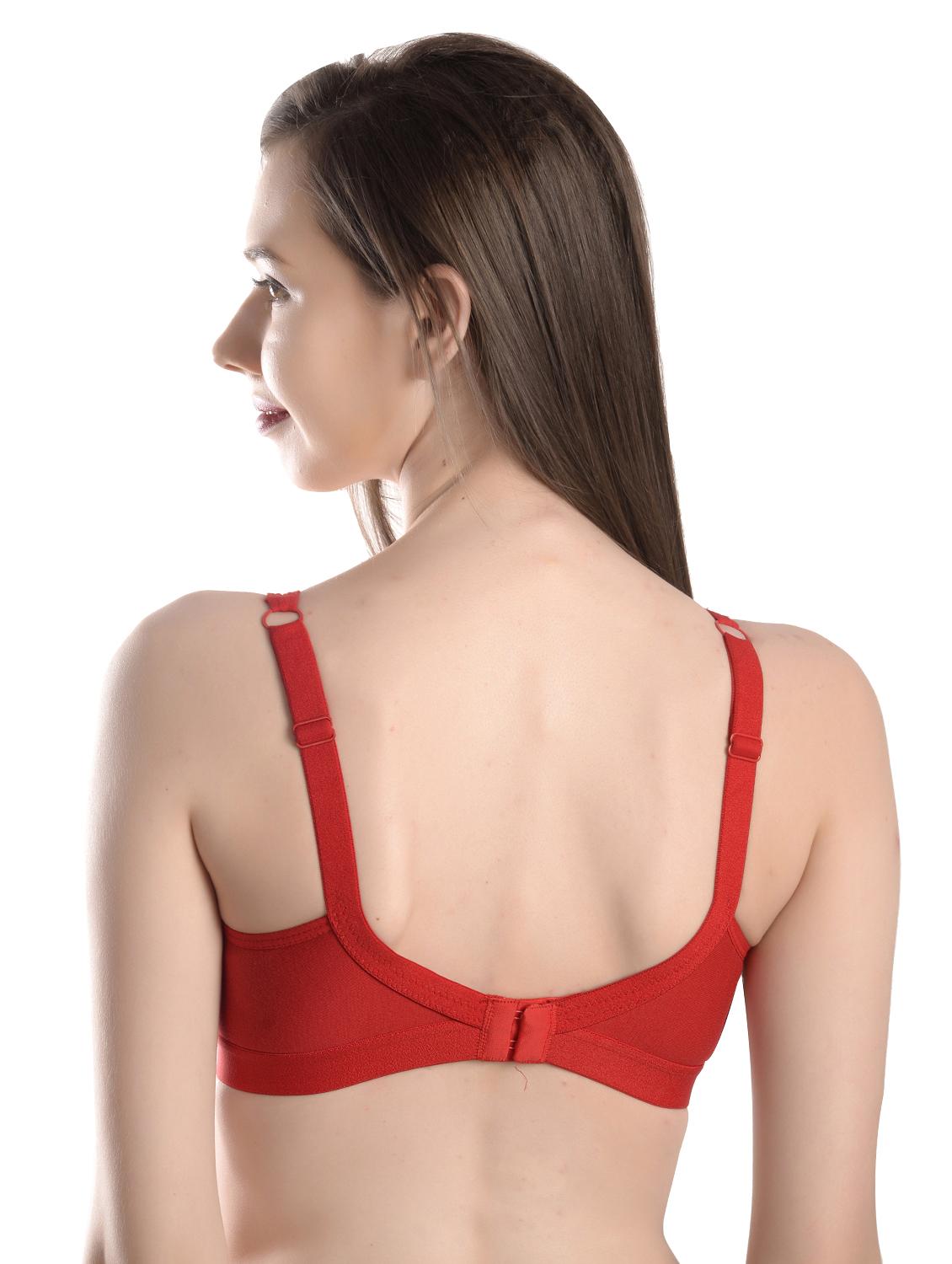 red cotton blend regular bra - 17219046 - Zoom Image - 3