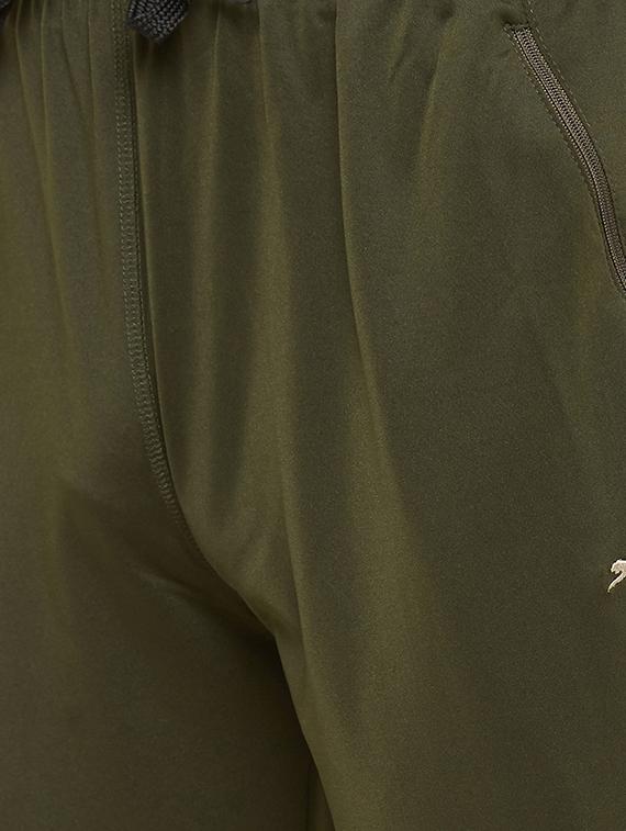 green solid full length track pant - 17219094 - Zoom Image - 5